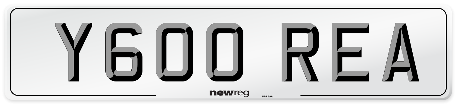 Y600 REA Number Plate from New Reg